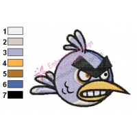 Angry Birds Blue Embroidery Design